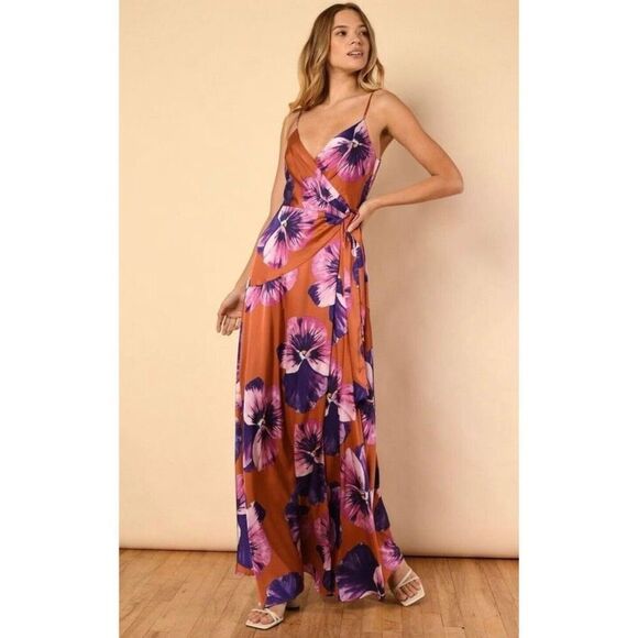 HUTCH Alden Floral Wrap Maxi Dress - Size XL - Picture 3 of 13
